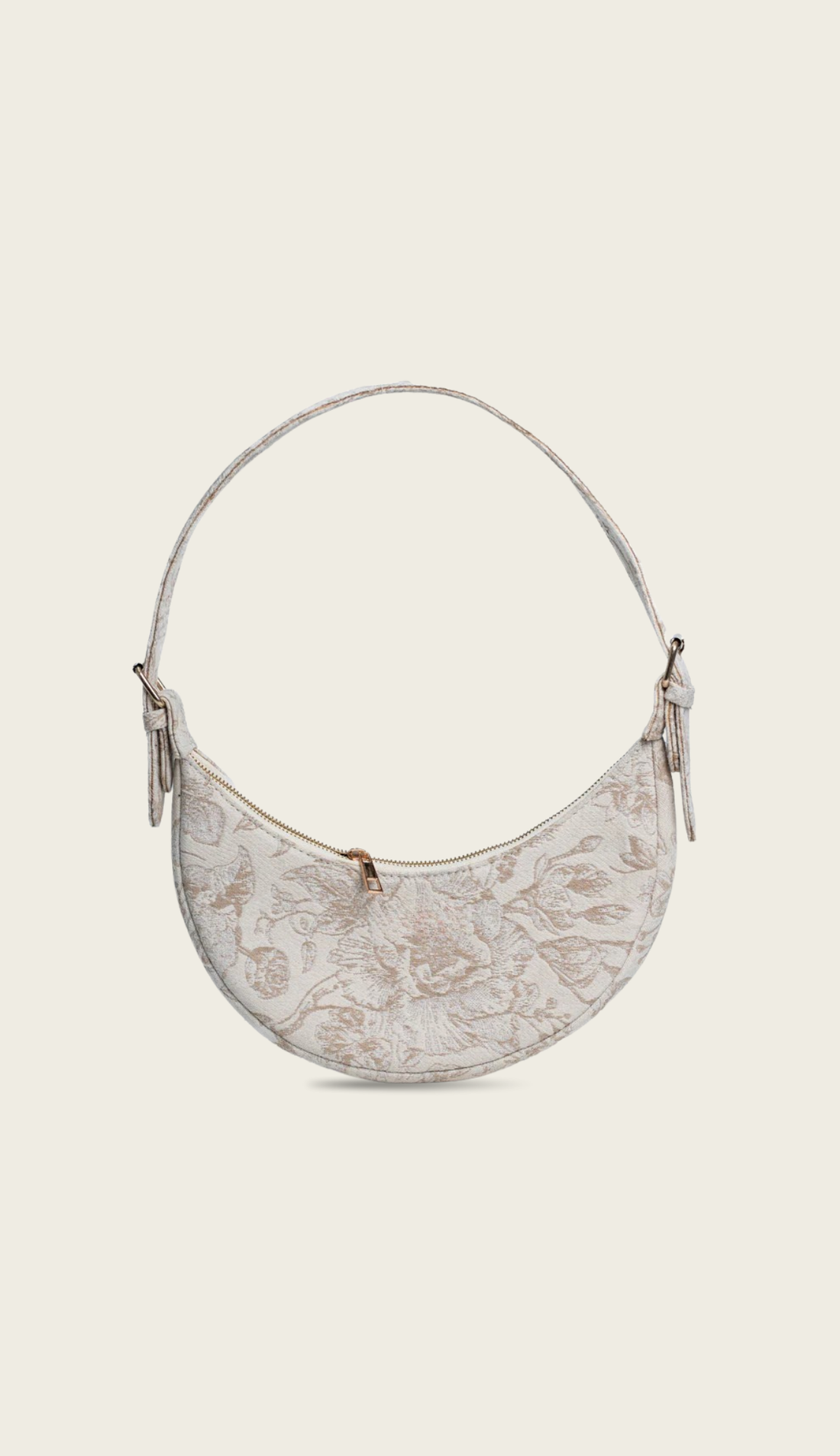 The Flora hand block-printed cotton handbag, front view — Gullye
