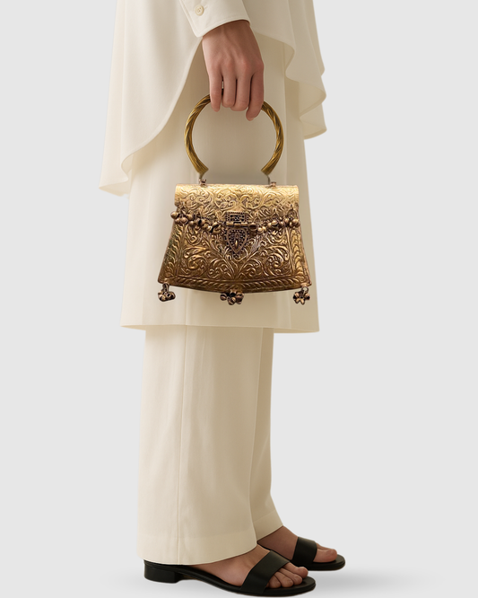 The Heritage Bell Brass Purse – Hand-Casted Artisan Evening Bag
