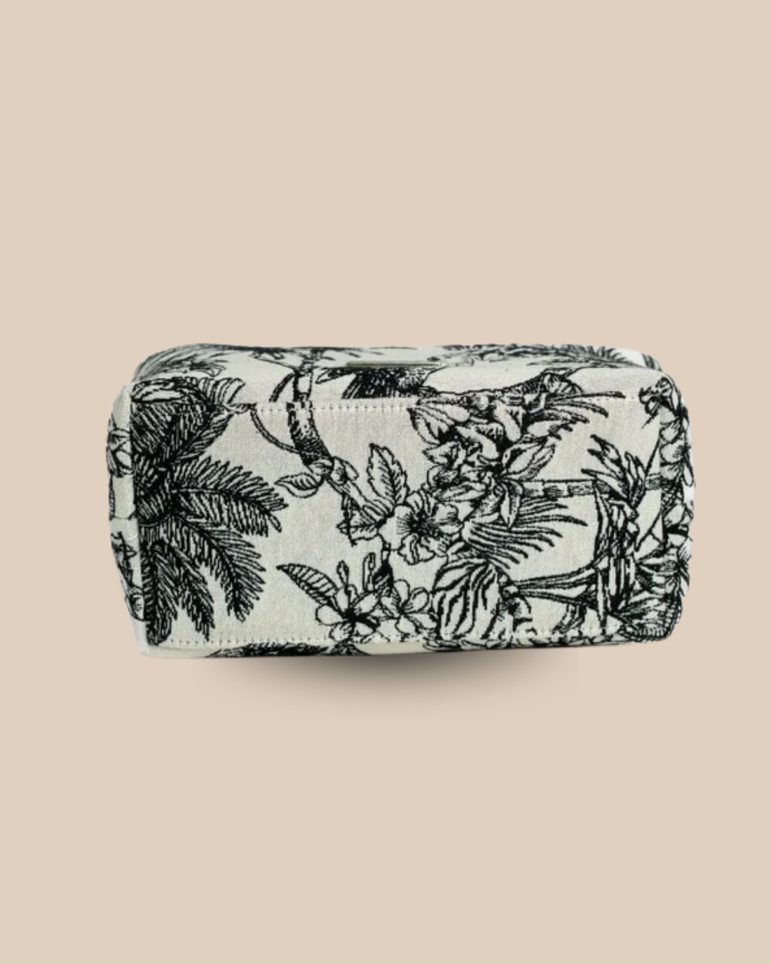 The Toile block-print bag — detail of the hand-blocked toile print on fabric
