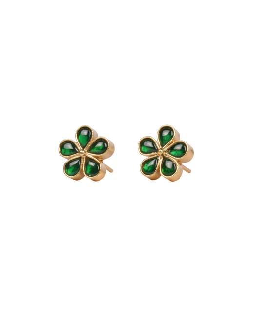 Jasmine (Mogra) Emerald Studs