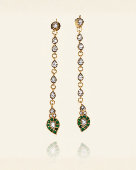 The Emerald-Tip Cascade Earrings