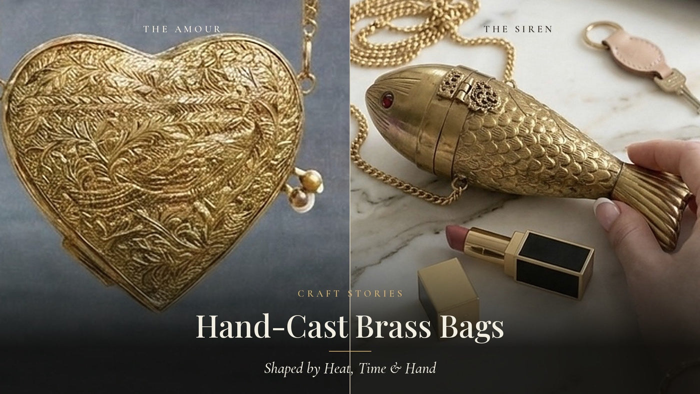 Hand-Cast Brass Bags — Gullye craft stories banner