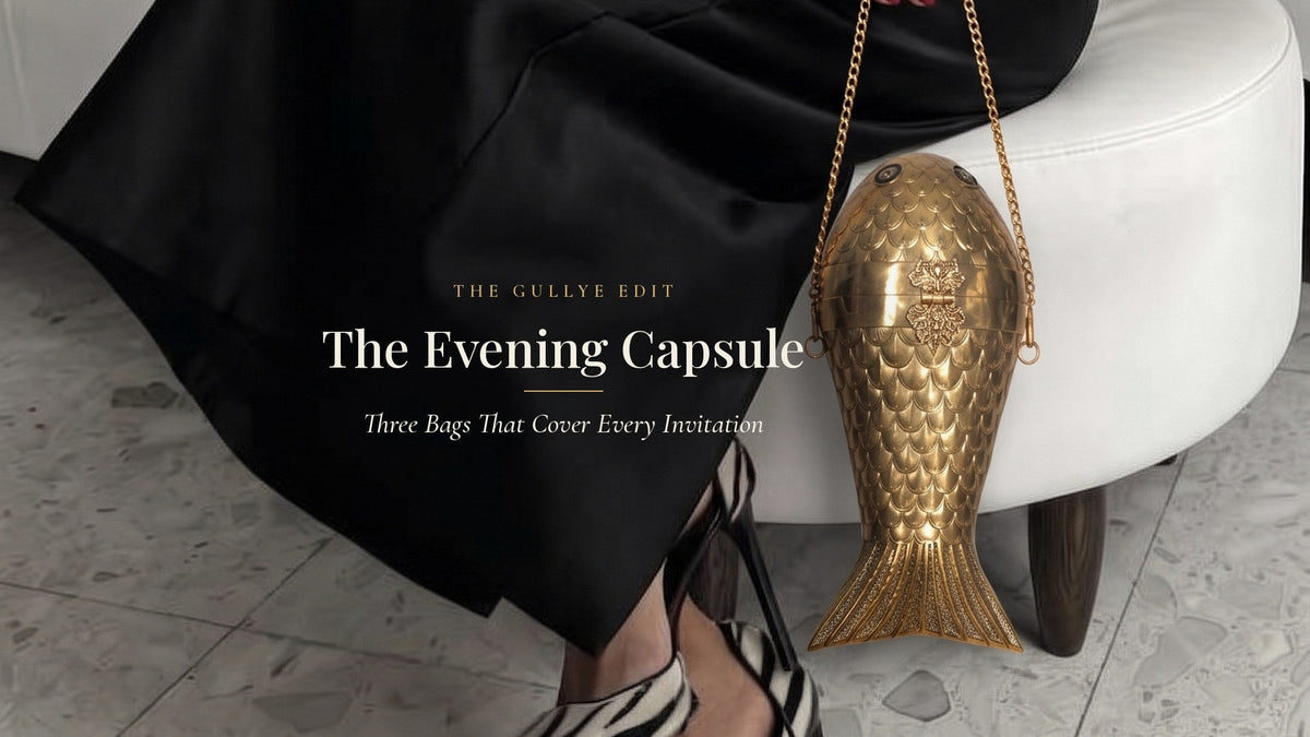 The Evening Capsule: Three Bags That Cover Every Invitation — Gullye Journal banner