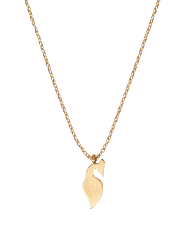 Crimson Swan Pendant, three-quarter view