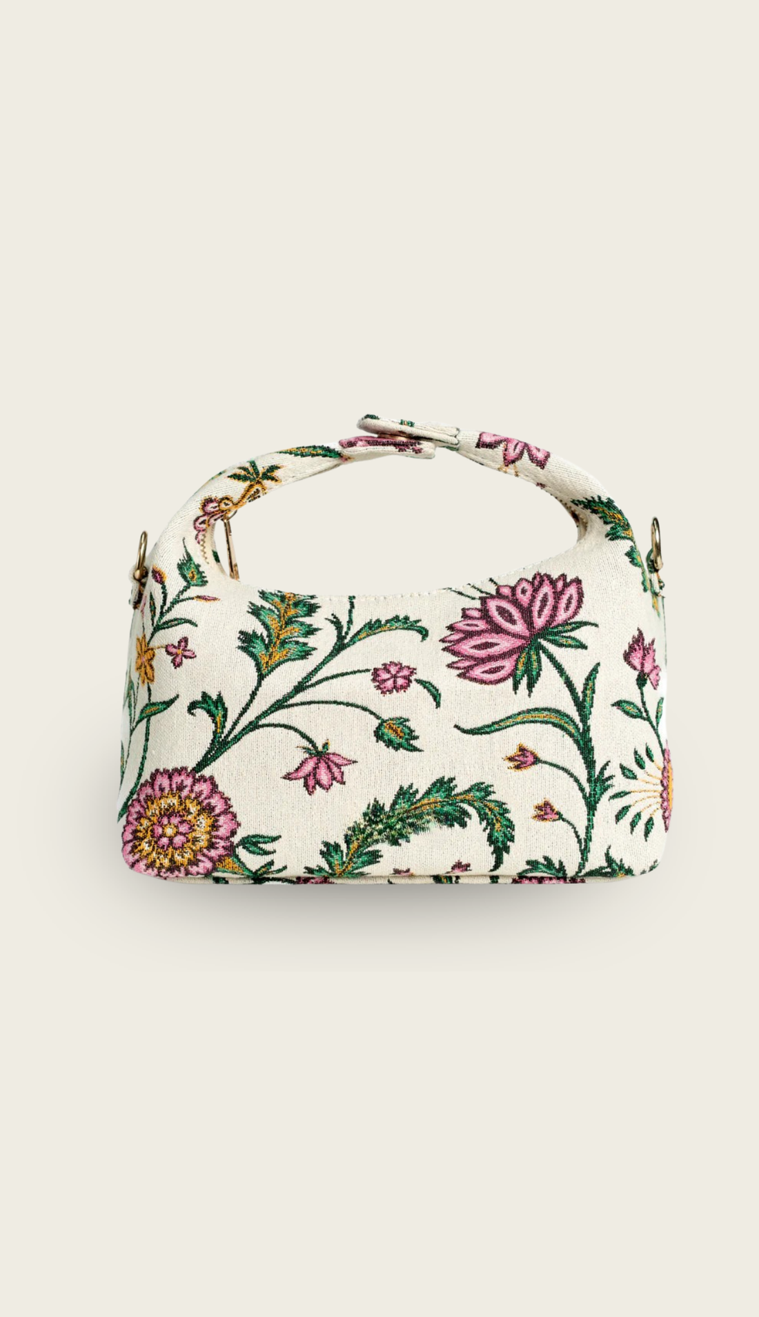 The Peony handbag, three-quarter view
