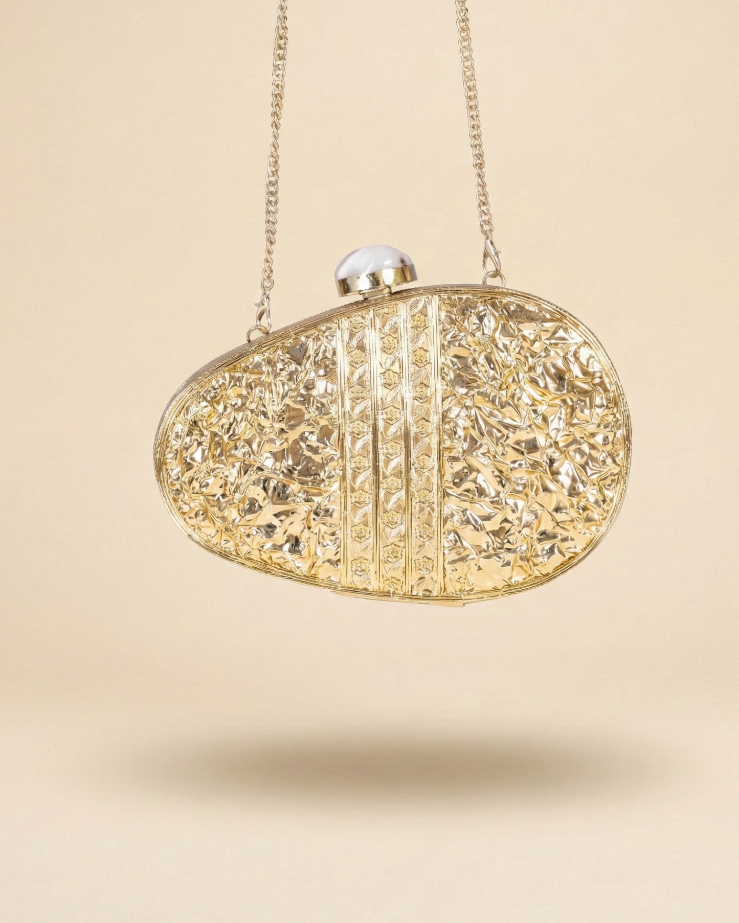 The Ametrine Gold Pearl Clutch