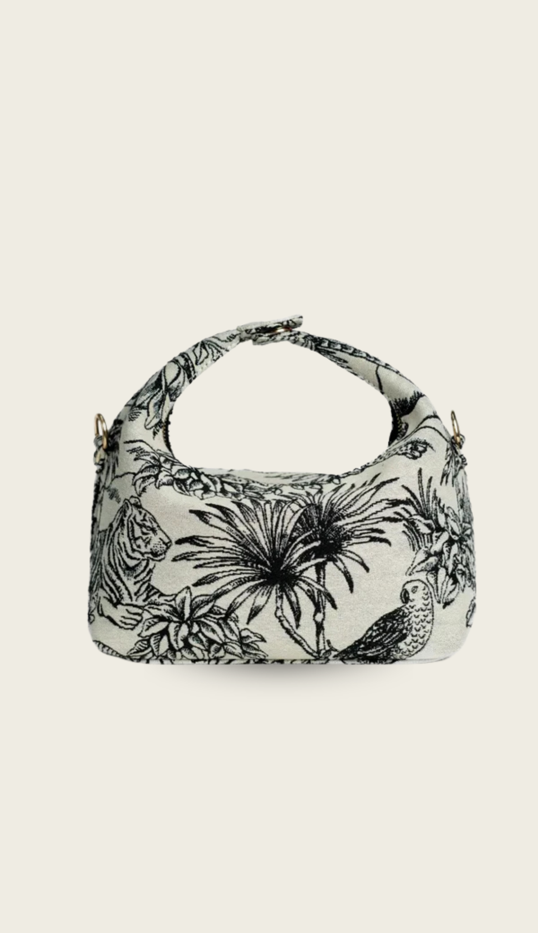 The Toile handbag, three-quarter view