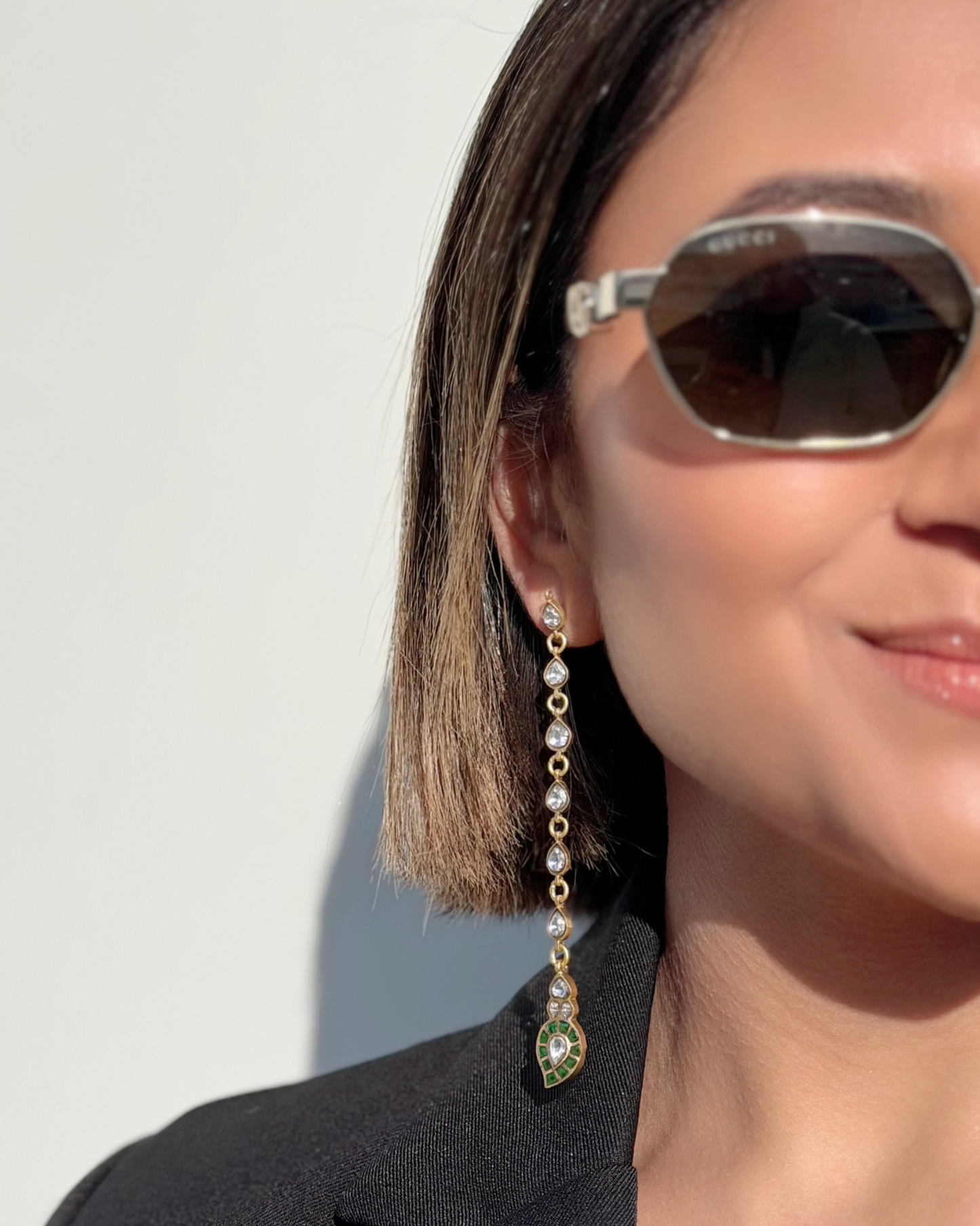 The Emerald Tip Cascade Earrings