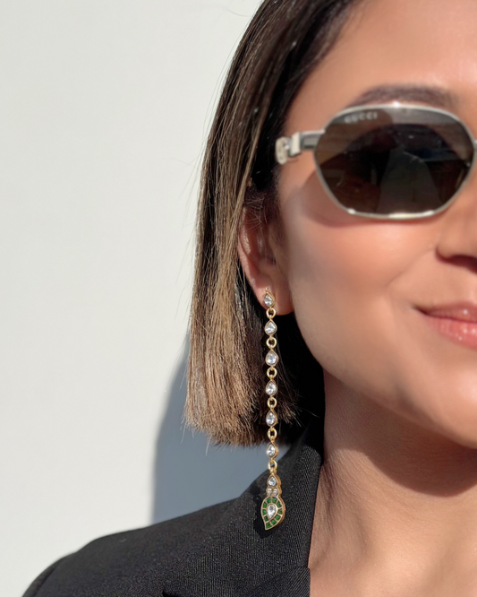 The Emerald-Tip Cascade Earrings