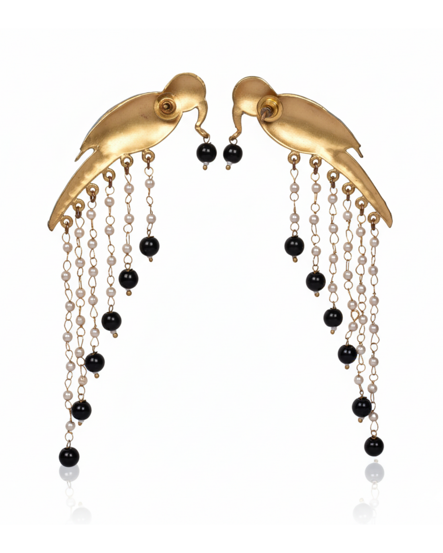 Graphite Parrot Chandelier Earrings