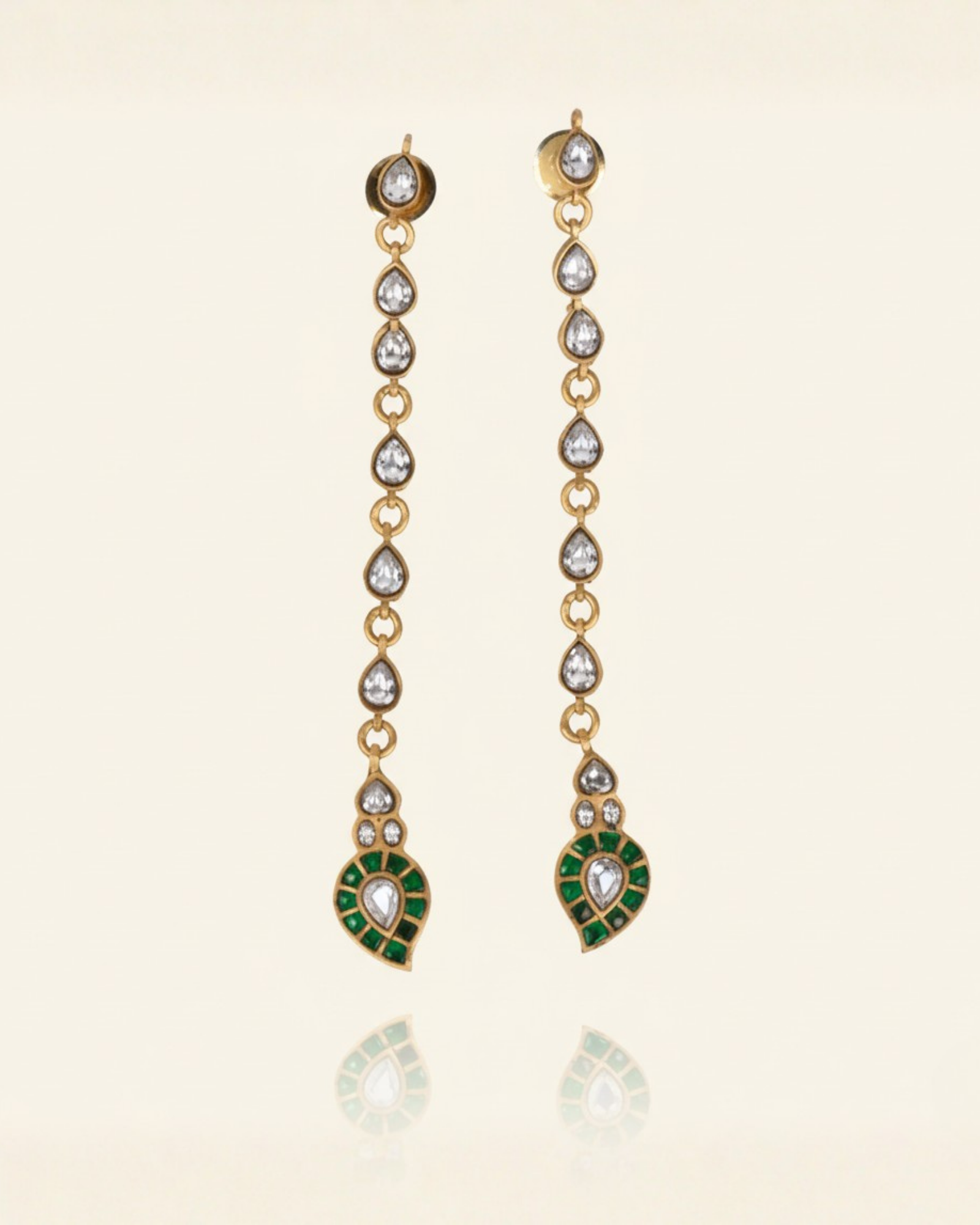 The Emerald-Tip Cascade Earrings