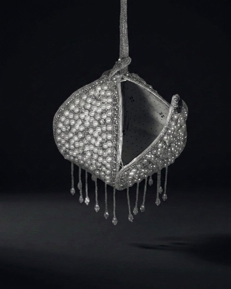 The Luna Pearl Pouch, open